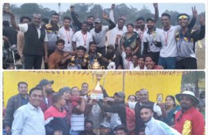 नई लेदरी एलपीएल क्रिकेट टूर्नामेंट की फायनल ट्राफी एक नम्बर चर्च वार्ड ने जीती