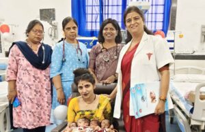 दो माह पूर्व जन्मे चारों प्रीमेच्योर शिशु पूरी तरह स्वस्थ, मां और शिशु डिस्चार्ज