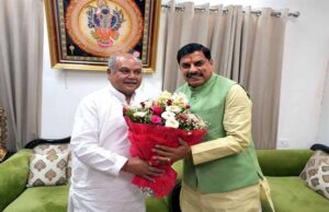 मुख्यमंत्री डॉ. यादव ने विधानसभा अध्यक्ष तोमर से की सौजन्य भेंट