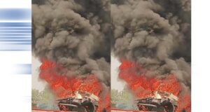 सकरी नेशनल हाईवे पर खड़े ट्रेलर में लगी भीषण आग, मचा हड़कंप